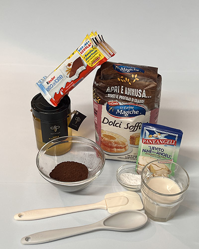 ingredienti ricetta pancake kinder fetta a latte preparazione