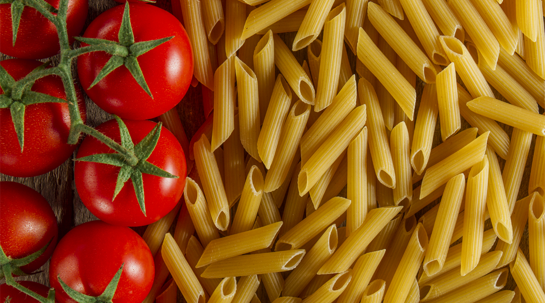 Pasta al pomodorino e verdure fresche