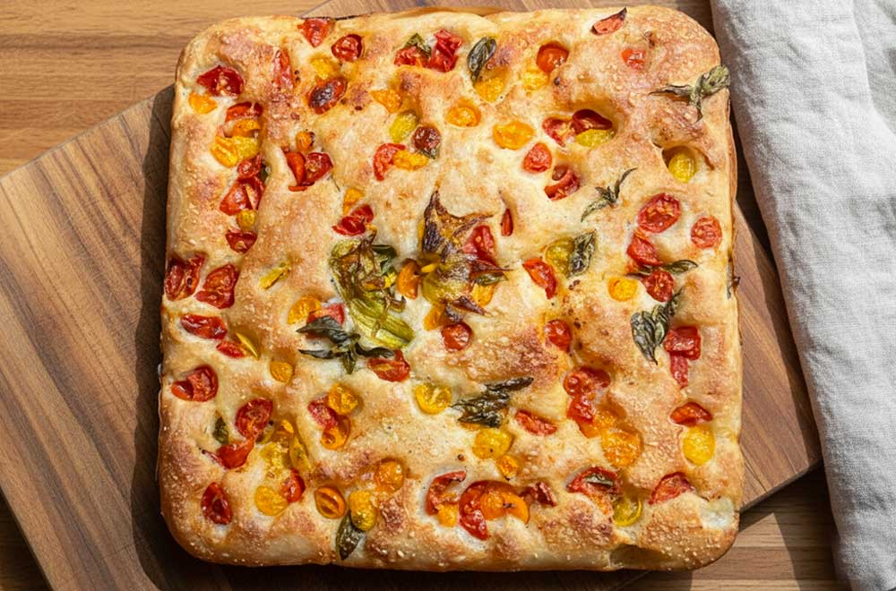 ricetta facile della focaccia con pomodorini fatta in casa