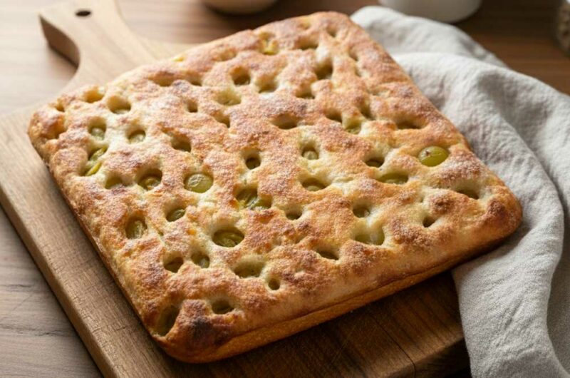 Focaccia con Uva Bianca e Zucchero