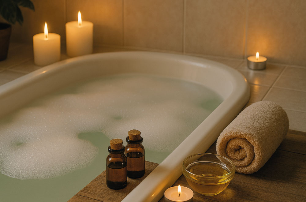 bagno rilassate aromaterapia e oli essenziali