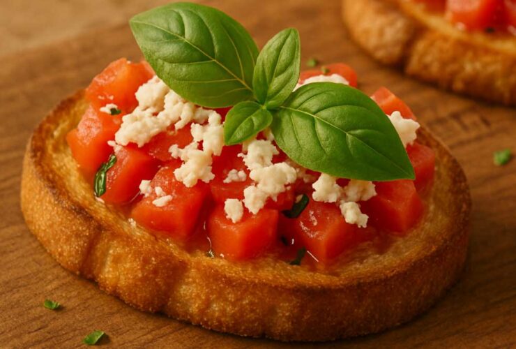 idea-ricetta-antipasto-contorno-bruschette-al-pomodoro-basilico-e-ricotta-salata-saporido