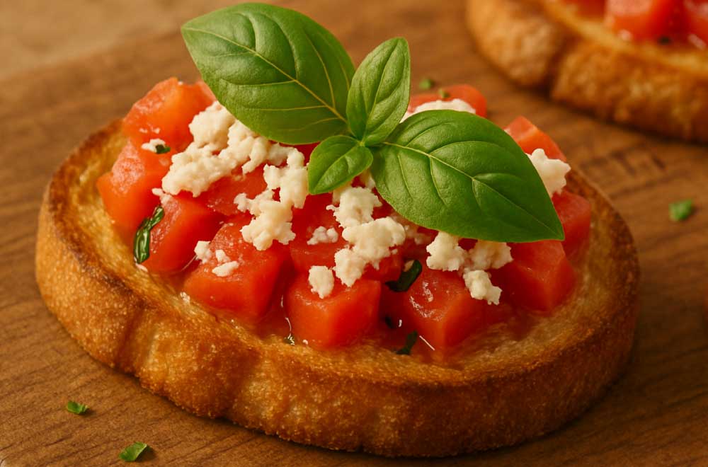 idea-ricetta-antipasto-contorno-bruschette-al-pomodoro-basilico-e-ricotta-salata-saporido