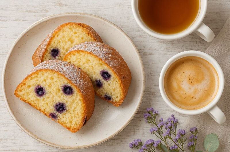Ciambella Soffice ai Mirtilli e Succo di Limone