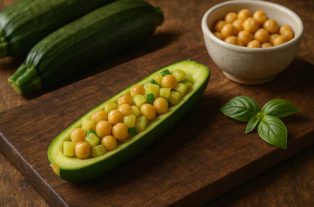 ricetta light online barchette di zucchine con ceci 