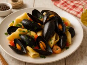 ricetta-primo-piatto-paccheri-cozze-e-gamberetti