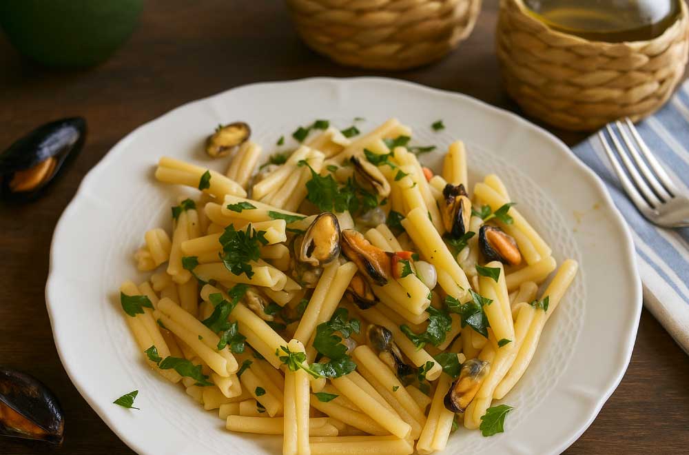 ricetta primo piatto di pesce cortecce con le cozze